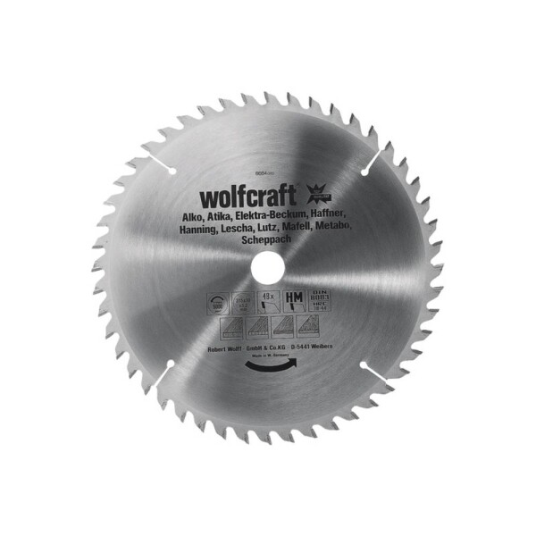 Wolfcraft 6684000 tvrdokovový pílový kotúč 315 x 30 mm Počet zubov (na palec): 48 1 ks; 6684000