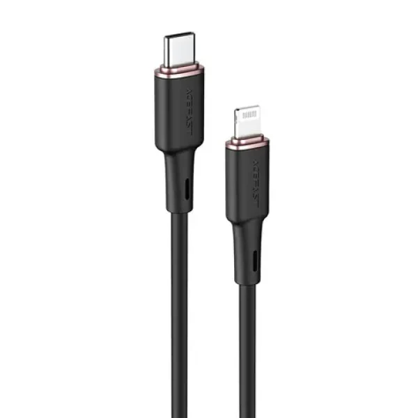 Acefast C2-01 USB-C (M) - Lightning (M) čierna / Kábel / 1,2 m / 30W / MFi certifikácia