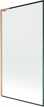 MEXEN/S - Next L vaňová zástena FIX 100 x 150, čierna vzor, meď kartáčovaná 895-100-000-03-70-65