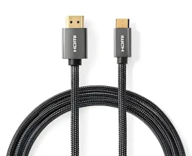 Nedis High Speed HDMI 2 m antracitová / Kábel HDMI / Mini konektor / 4K 60Hz / 18 Gbps / Ethernet (CVTB34500GY20)