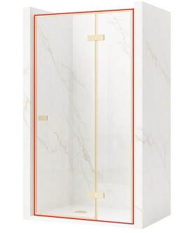 REA - Sprchové dvere bez stenového profilu ATLAS brúsené zlato 80 P REA-K4673