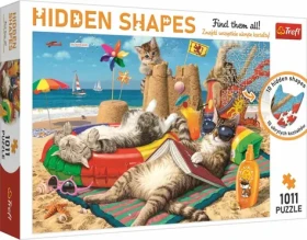 Trefl - Puzzle - Hidden Shapes: Mačacie prázdniny