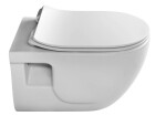 SAPHO - BRILLA CLEANWASH závesná WC misa s bidet. spŕškou, Rimless, 36,5x53cm, biela 100612
