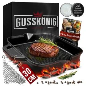 GUSSKÖNIG Grilovacia panvica 30 cm / Grilovacia panvica / Liatina / Indukcia / do 300°C (GK-46)