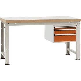 Manuflex WP5414.2001 Kompletný štandardný pracovný stôl PROFI s multiplexnou doskou, ŠxHxH = 1500 x 700 x 840 mm; WP5414.2001