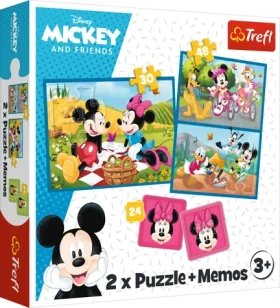 Trefl - Puzzle - Sada 3v1 Mickey a priatelia (2 puzzle + pexeso)