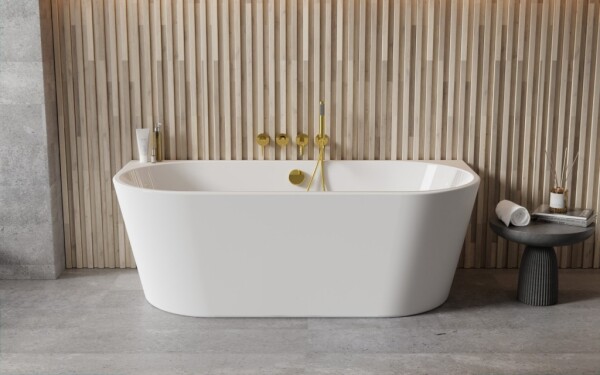 BESCO - Voľne stojaca vaňa VICA NEW biela, sifón s napúšťaním prepadom - Farba - Biela, Farba sifónu - Biela, Rozmer vane - 160 × 80 cm VANVIC160NWN