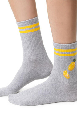 Dámske vzorované ponožky 099 MELANŽOVĚ ŠEDÁ 38-40