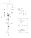 INVENA - Sprchový stĺp s termostatickou batériou GRACJA AU-15-D01-C