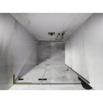 MEXEN/S - Lunar L sprchové dvere krídlové ľavé 80, transparent, zlatá kartáčovaná 834L-080-000-55-00-L