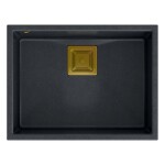 Quadron - Granitový drez DAVID 50 Black Metallic Oceľ HQD5542U8-BS