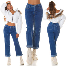 Sexy used look push up flarred jeans denimblue