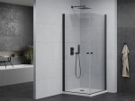 MEXEN/S - PRETORIA duo sprchovací kút 90 x 90 cm, transparent, čierny + vanička vrátane sifónu - 852-090-090-70-02-4010B 852-090-090-90-02-4010B