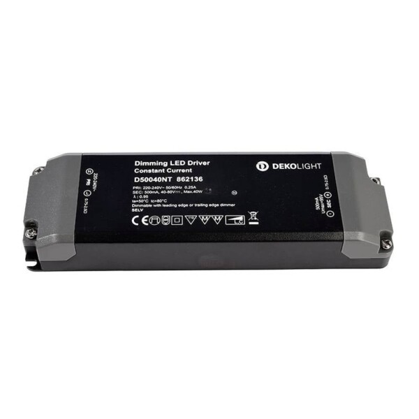 Deko Light BASIC, DIM, CC, D50040NT/40W LED driver konštantný prúd 40 W 0.50 A 40 - 80 V/DC; 862136