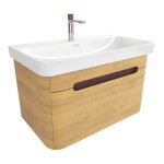 Kúpeľňová skrinka s umývadlom SAT Fusion 77,5x43x45 cm dub medový mat SATFUSION80DMUBA SATFUSION80DMUBA