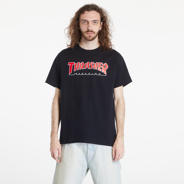 Tričko Thrasher Outlined T-Shirt Black S