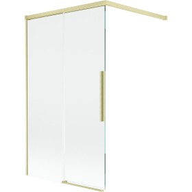 MEXEN/S - Rox vaňová zástena 2-krídlová posuvná 100 x 150, transparent, zlatá kartáčovaná 8C9-100-003-55-00