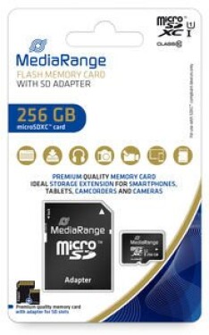 Xlyne MediaRange SD MicroSD Card 256GB UHS-1 Cl.10 incl. Adapter