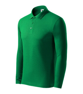 Pique Polo LS pánske polo tričko stredne zelené L