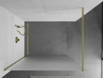 MEXEN/S - Kioto Sprchová zástena WALK-IN 120 x 200, dekor 8 mm, zlatá kartáčovaná 800-120-101-55-30