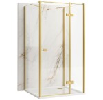 REA/S - Sprchovací kút Atlas 100x100 Brush Gold vpravo KPL-K4975