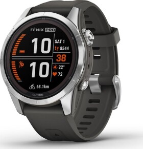 Garmin fenix 7S Pro Solar s monitorom srdcovej frekvencie HRV Elevate (strieborný/grafitový remienok)