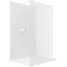 CERANO - Sprchová zástena Walk-in Onyx Duo Ľ/P - 8 mm - hranatá vzpera - biela matná, ryhované sklo - 60x200 CER-8050BD1901