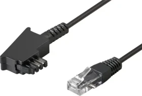 Goobay TAE-RJ45 prepojovací kábel čierny / Kábel / TAE-F - RJ-45 / 10 m / DSL/VDSL 100 Mbps (51235)