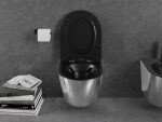MEXEN - Lena Závesná WC misa vrátane sedátka s slow-slim, duroplast, čierna mat / strieborná 30224074