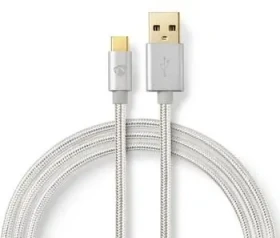 Nedis GOLD kábel USB-A - USB-C / Dátový kábel / USB 2.0 / 3 m / nylon / hliníkové konektory (CCTB60600AL30)