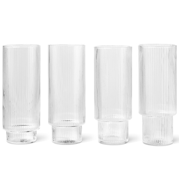 Ferm LIVING Pohár Ripple Long 300 ml – set 4 ks