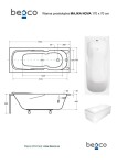 BESCO - Obdĺžniková vaňa MAJKA NOVA - Nožičky k vani - S nožičkami, Rozmer vane - 170 × 70 cm VANMAJN170+OLVPINOZ
