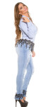 Curvy Girls! KouCla Skinny Jeans Used look+ lace black