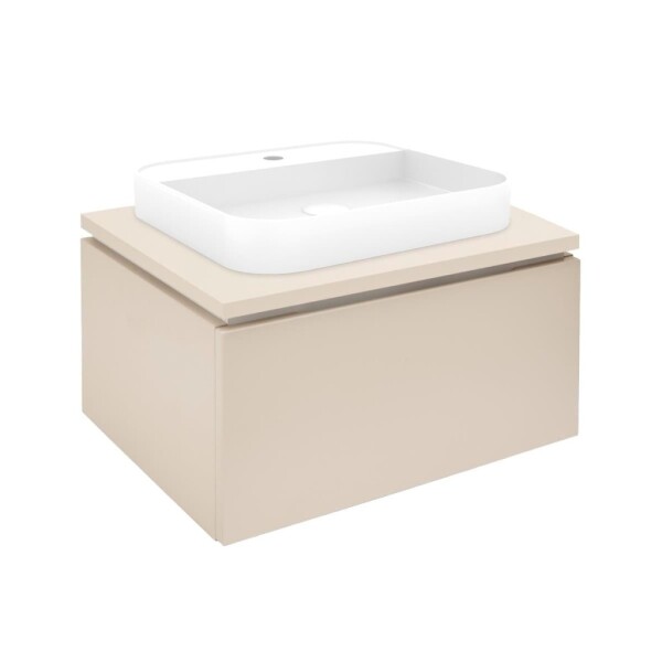 Kúpeľňová skrinka s umývadlom a krycou doskou SAT Feel 60x30x46 cm béžová mat SATFEEL60BEDU SATFEEL60BEDU