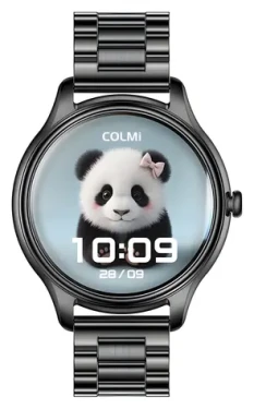 Colmi L28 čierne, oceľový remienok / Chytré hodinky / AMOLED / Bluetooth hovory / IP68 (L28 Black steel)