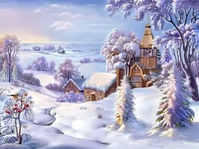 Norimpex Diamantové maľovanie Kostol v zime