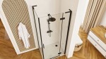REA/S - Sprchová kabína Hugo Black 80x80 KPL-45220