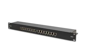 Digitus Patch panel 16 portov STP čierny / Patch panel / Cat6 / 19" / 1U / RJ45 (DN-91616S-B)
