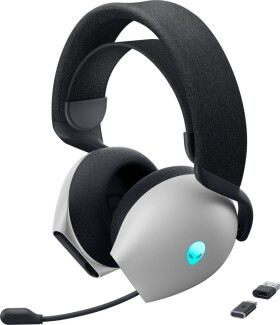 Dell Alienware Tri-Mode Wireless Gaming Headset AW725H - Headset - ohrumschliessend - Bluetooth / 2,4 GHz Funkfrequenz - kabellos, kabelgebunden - 3,5 mm Stecker - Lunar Light