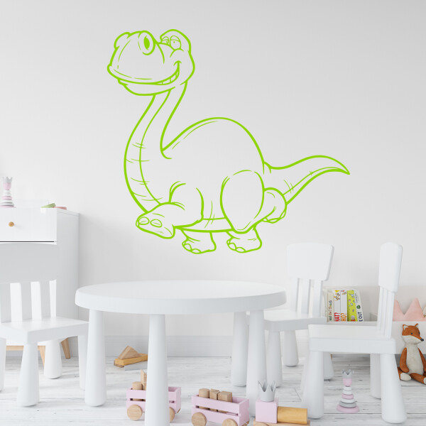 Veselá Stena Samolepka Brontosaurus Farba: zelená, Veľkosť: 60 x 56 cm