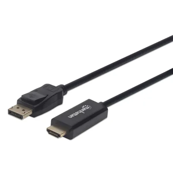 Manhattan DisplayPort - HDMI čierna / Prepojovací kábel / DP 1.2 / 4K 60Hz / 1,8 m (153201)