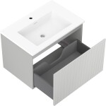 MEXEN/S - Rivel kúpeľňová skrinka 70 cm s umývadlom Otis, 1 šuplík, reliéf, šedá mat/biela mat 91A20-07047-1-BF62-W18M01