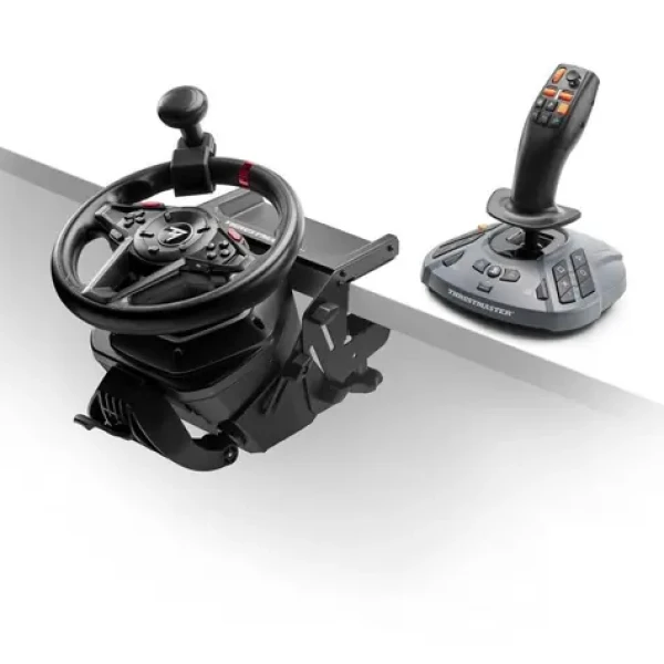 Thrustmaster T128 SimTask Farming Pack čierna / Sada volantu, pedálov a joysticku / Force Feedback / PS5 / PC (4160937)