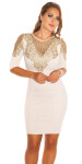 Sexy KouCla dress with Golden lace BEIGE