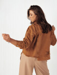 Dámska nadrozmerná džínsová bunda MOLI camel FashionStreet TY4130 S/M