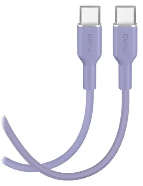 Puro Soft Lavender Blue / Dátový kábel / USB-C - USB-C / 25 W / 1,5 m