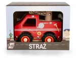 Daffi Drevené auto s pneumatikami - hasičský zbor