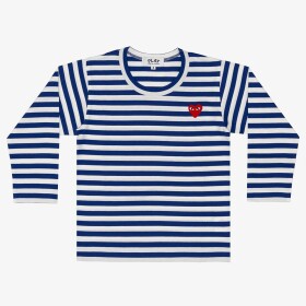 Comme des Garçons PLAY Kids Red Emblem Knit T-Shirt Blue 4