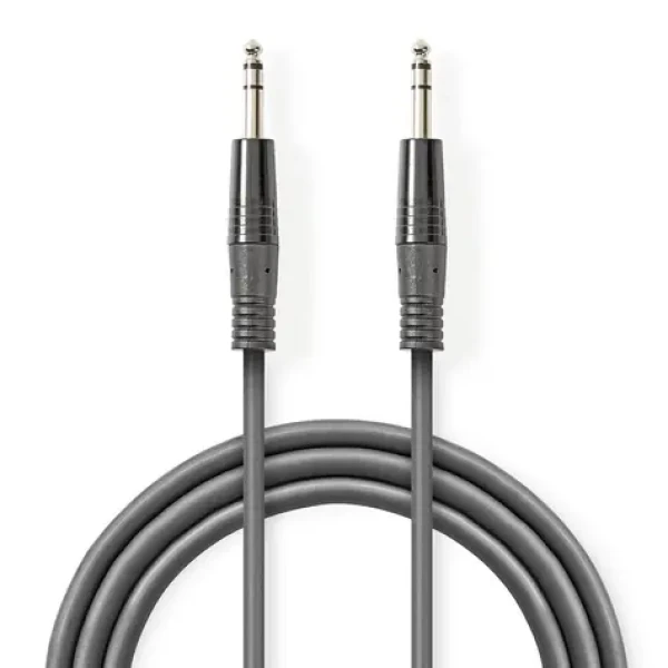 Nedis Stereo Audio kábel jack 6.35 mm (M) - jack 6.35 mm (M) 5.00 m tmavo šedá (COTH23020GY50)