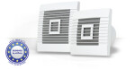 AirRoxy ventilátor nástenný 100mm 15W z żaluzją grawitacyjną /Prepínač czasowy/ pRestige 100ZG TS